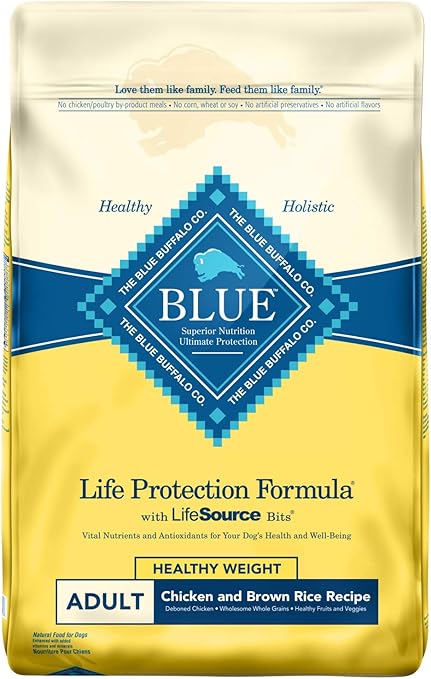 Amazon Com Blue Buffalo Life Protection Formula Healthy Weight Dog Food Natural Dry Dog Food For Adult Dogs Chicken And Brown Rice 30 Lb Bag Pet Supplies