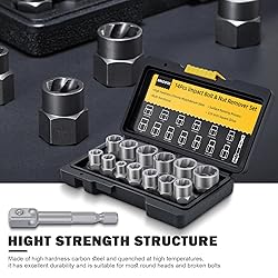 Bolt Extractor Kit, 14 PCS Impact Bolt & Nut