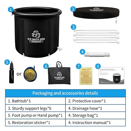 SHUIMEIYAN Large Ice Bath Tub – Portable Cold Plunge With Cover, 29.5” X 29.5”, For Athletes & Recovery