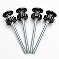 4 PCS Baby Gate Replacement Parts, 8MM Baby Gate Spindle Rods, Hardware Parts Kit for Pet & Dog Pressure Mounted Safety Gates, Extra Long Baby Tension Gate Extender