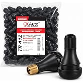 CKAuto TR412 Tubeless Rubber Snap-in Tire Valve Stems, Black, 5 Pcs/Bag | EPDM Rubber, for Standard .453" 11.5 mm Rim Holes, Compatible with Most Cars, SUVs, Light Trucks, and Trailers
