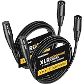 InnoGear XLR Microphone Cables, 6 Feet 2 Pack Oxygen-Free Copper Male to Female 3-Pin Balanced XLR Mic Cables Cord for Speaker Podcast Audio Mixer DMX Effector Amplifier Sound Card, Black