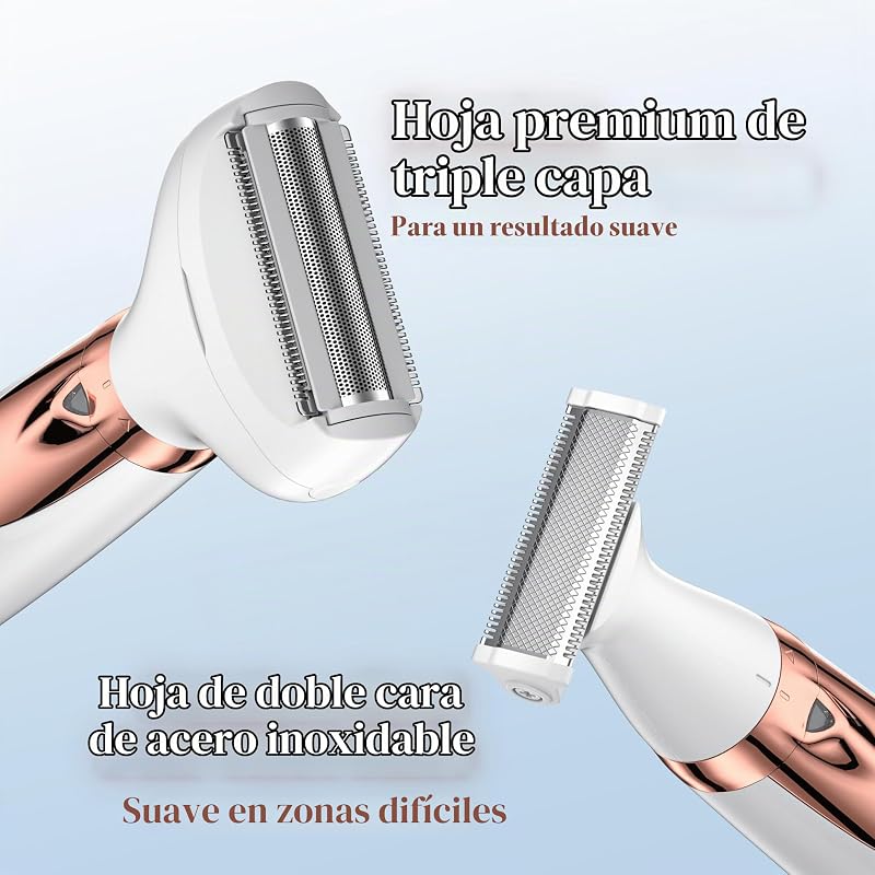 Barbear elétrico 5 em 1 para mulheres, kit recarregável de depilação, barbeador feminino para corpo, biquíni, rosto, nariz e sobrancelhas, barbear sem fios para mulheres em seco e molhado, QR-8005