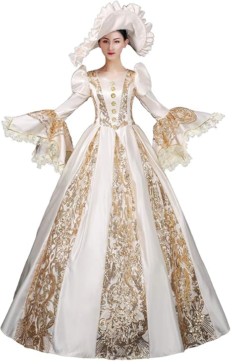 Robe De Bal Baroque Marie Antoinette Renaissance Victorienne Robe Rococo 18eme Siecle Amazon Fr Vetements Et Accessoires