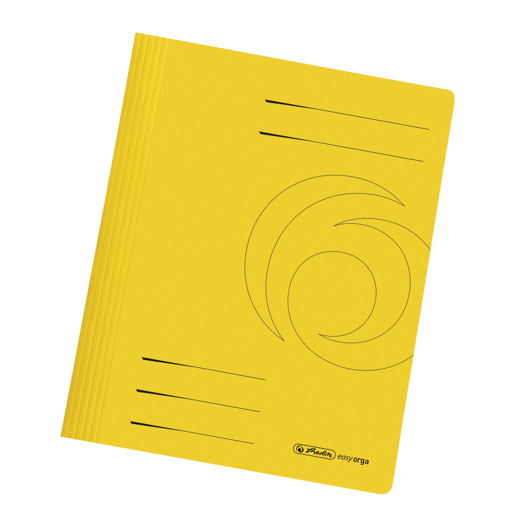 Herlitz A4 Manilla Folded Flat File - Yellow (Pack of 10)