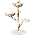 Injollylives Modern Cat Tree, Wooden Cat Tower, Aesthetic Cat Tower for Large Cats, Unique Luxury Boho Cat Furniture with Real Wood Branches