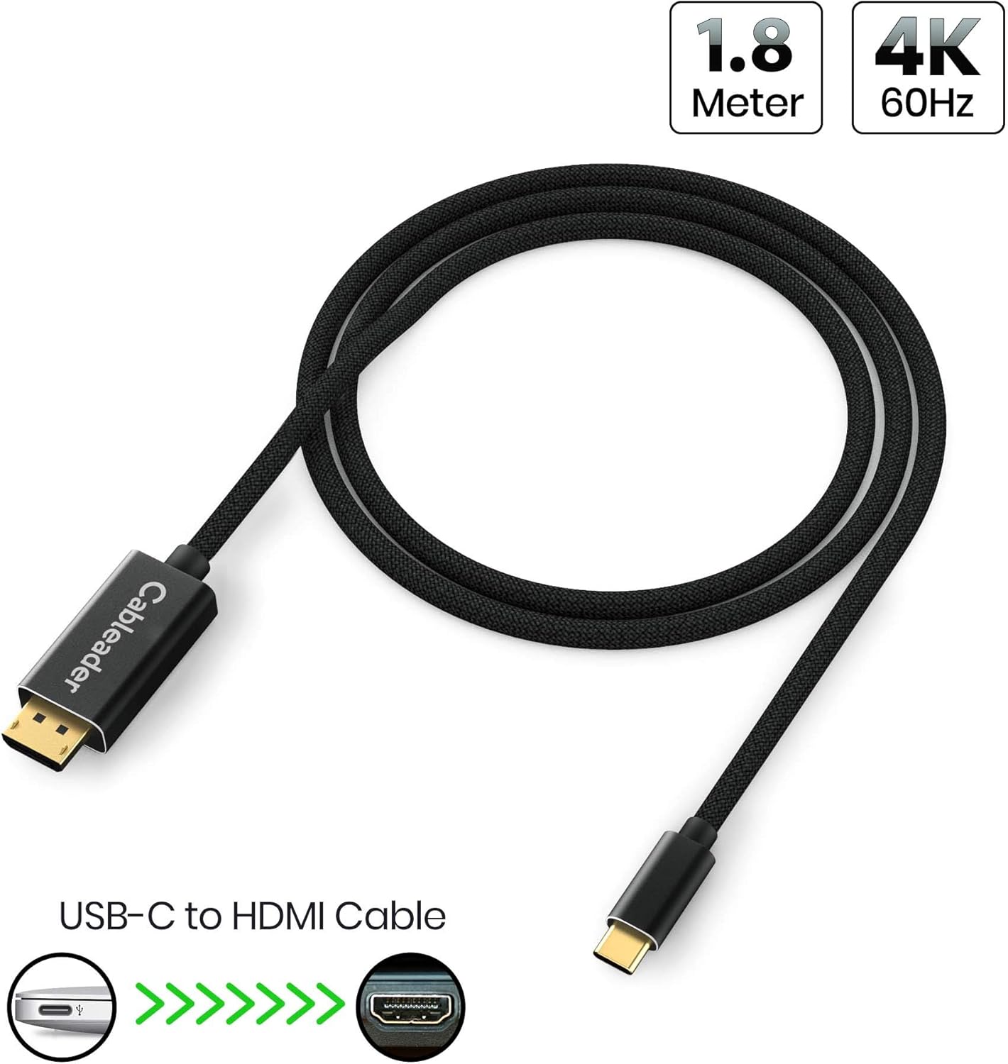 USB C to HDMI Cable 4K 60Hz 1.8M - Image 3