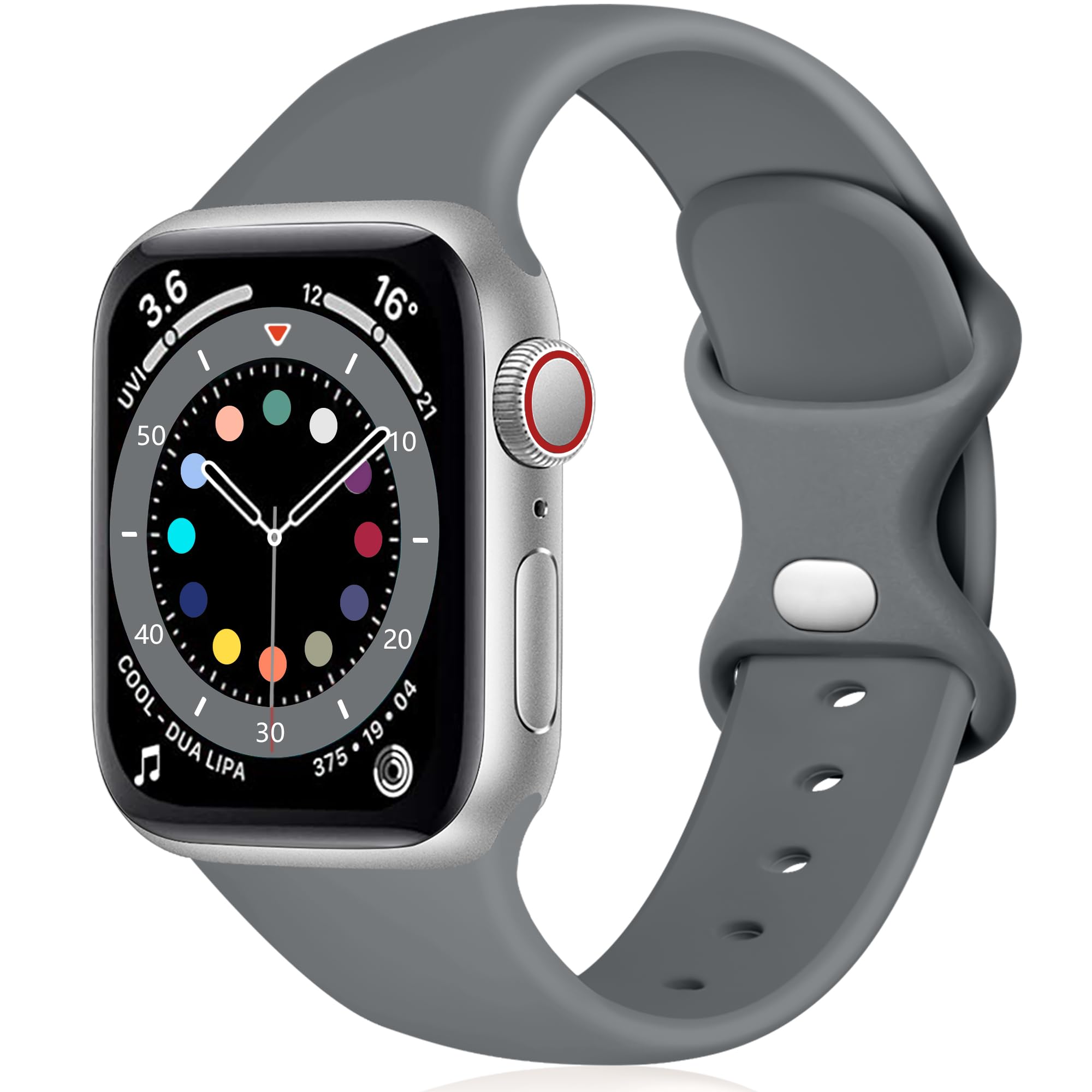 Epova Silicone Strap Compatible with Apple Watch Strap 40mm 38mm 41mm, Replacement Straps for iWatch SE Series 11 10 9 8 7 6 5 4 3 2 1, SpaceGray, Small — image 1