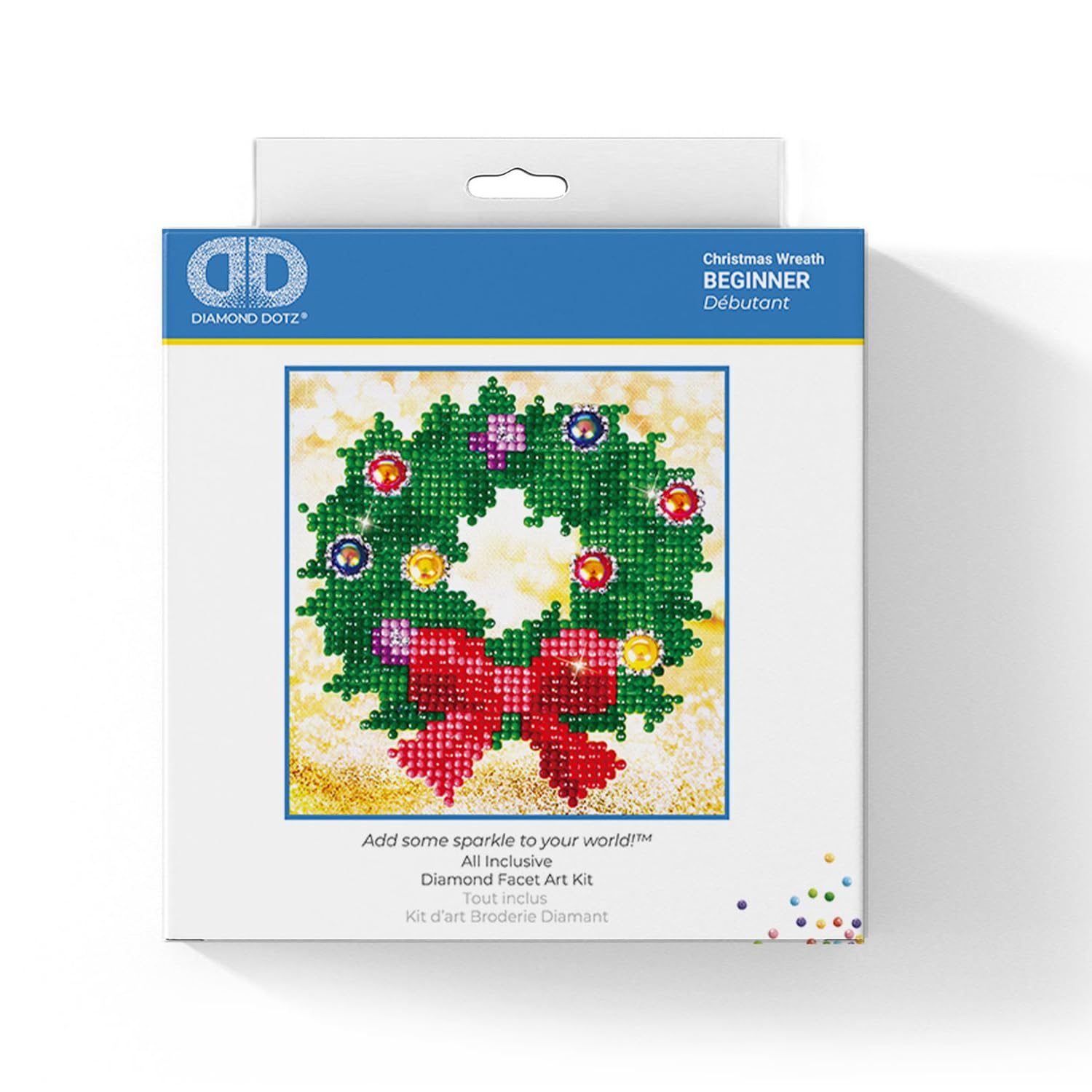 DIAMOND DOTZ Painting, Beginner Kit, Fabric, Wreath, 13.5 x 13.5cm