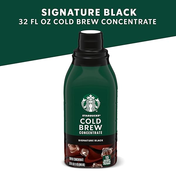 STARBUCKS COLD BREW COFFEE CONCENTRATE, SIGNATURE BLACK ICED COFFEE, 32 FL OZ