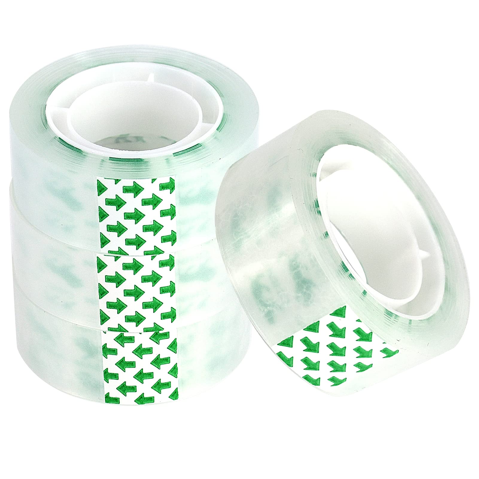 Zngou 4 Rolls Small Clear Tape, 18mm x 25m Sticky Packaging Parcel Tape Heavy Duty for Schools Home Offices
