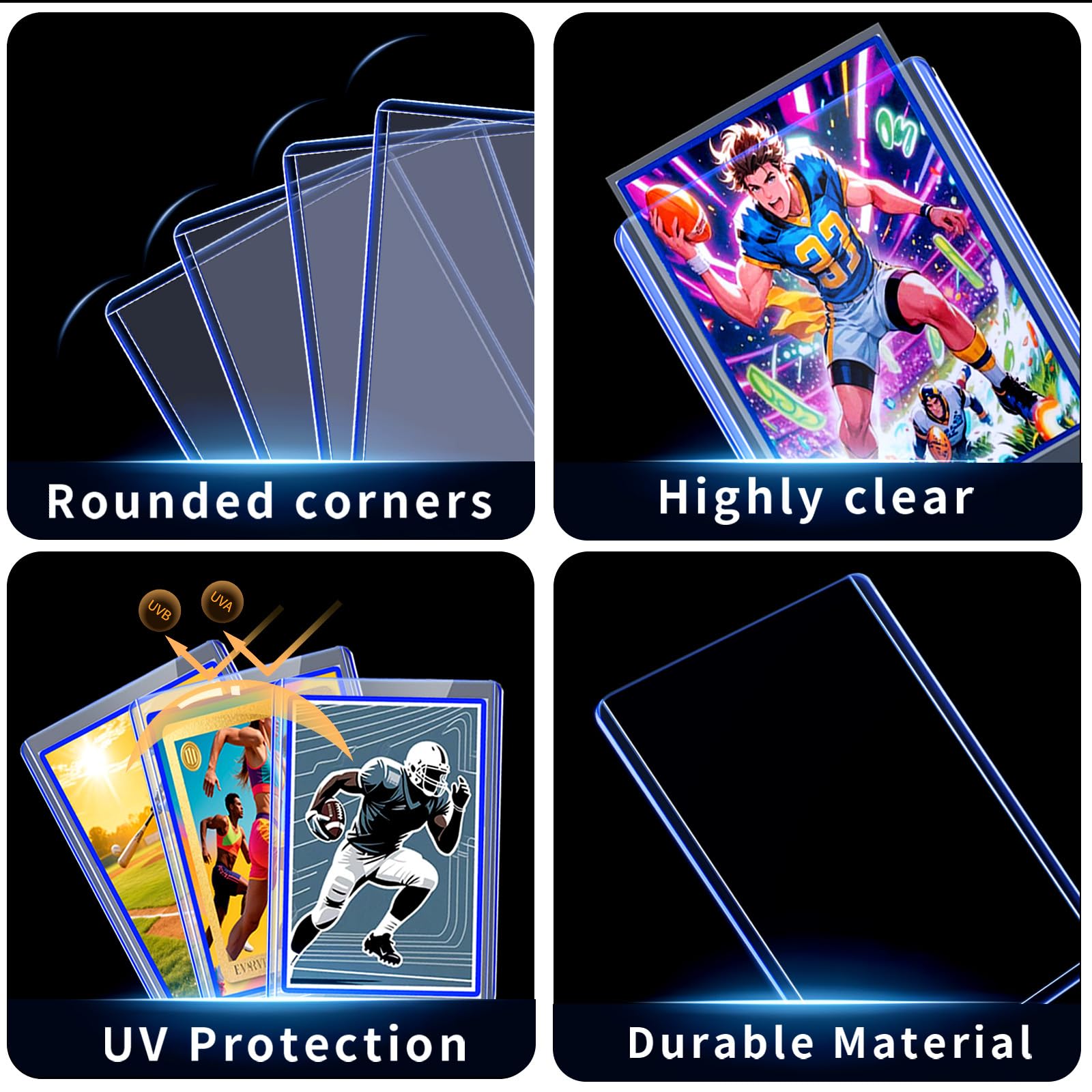 200 Card Sleeves Toploads for Cards,3