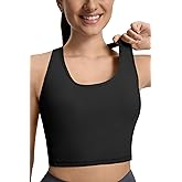 ECOPARTY Wirefree Padded Yoga Sports Bra for Women - Moisture Wicking Quick Dry Workout Crop Tank Camisole Racerback