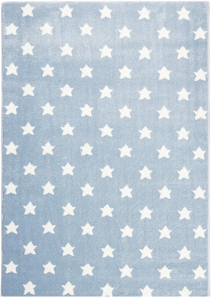 Kids rug STAR DREAMS blue/white 160x230cm (5'3" x 7'7")
