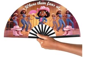Colorato 21in Kids Fans for Line Dancing, where them fans at, Line Dance Popping Fan, Boots On The Ground, Large Festival Hand Folding Fan
