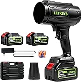 LETKEYS Cordless Leaf Blower, 980,000 RPM Electric Handheld Leaf Blower with 2 X 6.0Ah Batteries & Charger, Lightweight Leaf Blowers Battery Powered for Patio Lawn, Yard, Leaves, Dust Cleaning