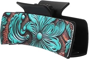 Luxshiny Vintage Western Cowboy Style Hair Claw Clip Plastic Decorative Claw Clips for Women Unique Chic Hair