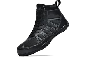 DimaiGlobal Men's Wrestling Shoe Boxing Shoes Zero Drop Sole High Top Fighting Shoes Fitness Sneaker Taekwondo Karate Martial Arts Weightlifting Training Shoes