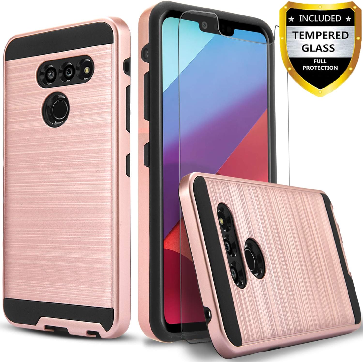 Circlemalls Compatible for -LG G8 ThinQ Case, [Not Fit LG G8x Thinq] Military Grade 6 Feet Drop Test Protection Armor Phone Cover - Rose Gold