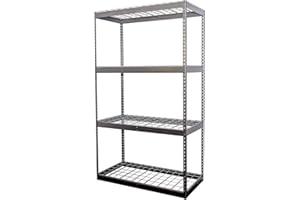 SafeRacks Garage Storage Rack - Hammertone | Steel Shelving Unit | 2'D x 4'W x 7'T