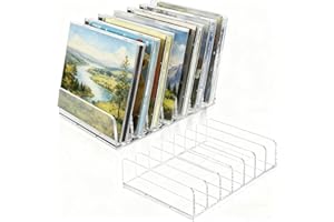 Primst Clear Acrylic CD DVD Holder, CDs Storage Box CD Display Rack CDs Tray Holds Up To 14 CD Cases for Media Shelf Storage 