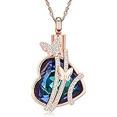 shajwo Butterfly Heart Urn Necklaces Cremation Jewelry for Ashes for Women Men Memorial Human Ashes Pendant