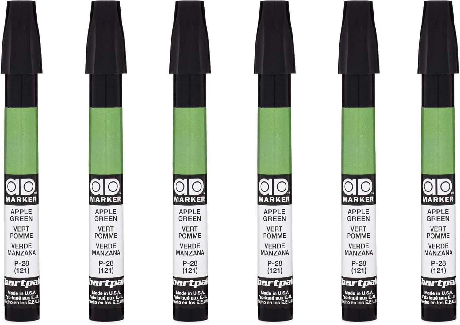 Amazon Com The Original Chartpak Ad Marker Tri Nib Apple Green Box Of 6 P28 Office Products