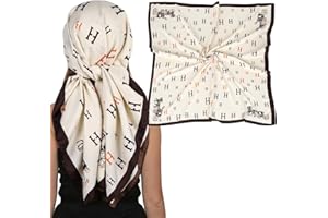 EXTREE Women's 35 inch Fashion Headscarf Silk Satin Scarf for Hair Wrapping at Night Bandana Square Scarf for Sleeping
