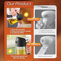 YRRAMATE 16oz/470ml Glass Olive Oil Sprayer for