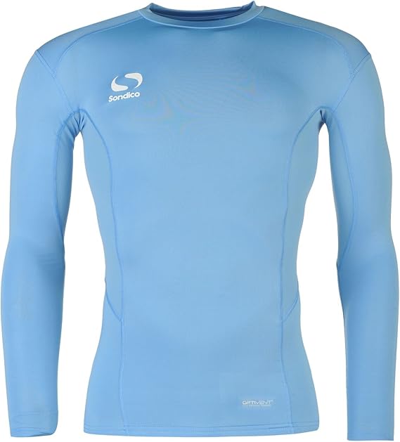Sondico Base Core Long Sleeve Base Layer Mens Sky Blue Small Amazon.co