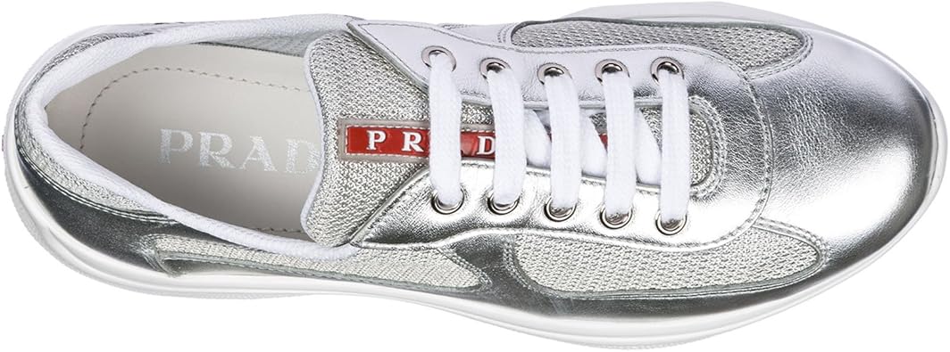 silver prada trainers