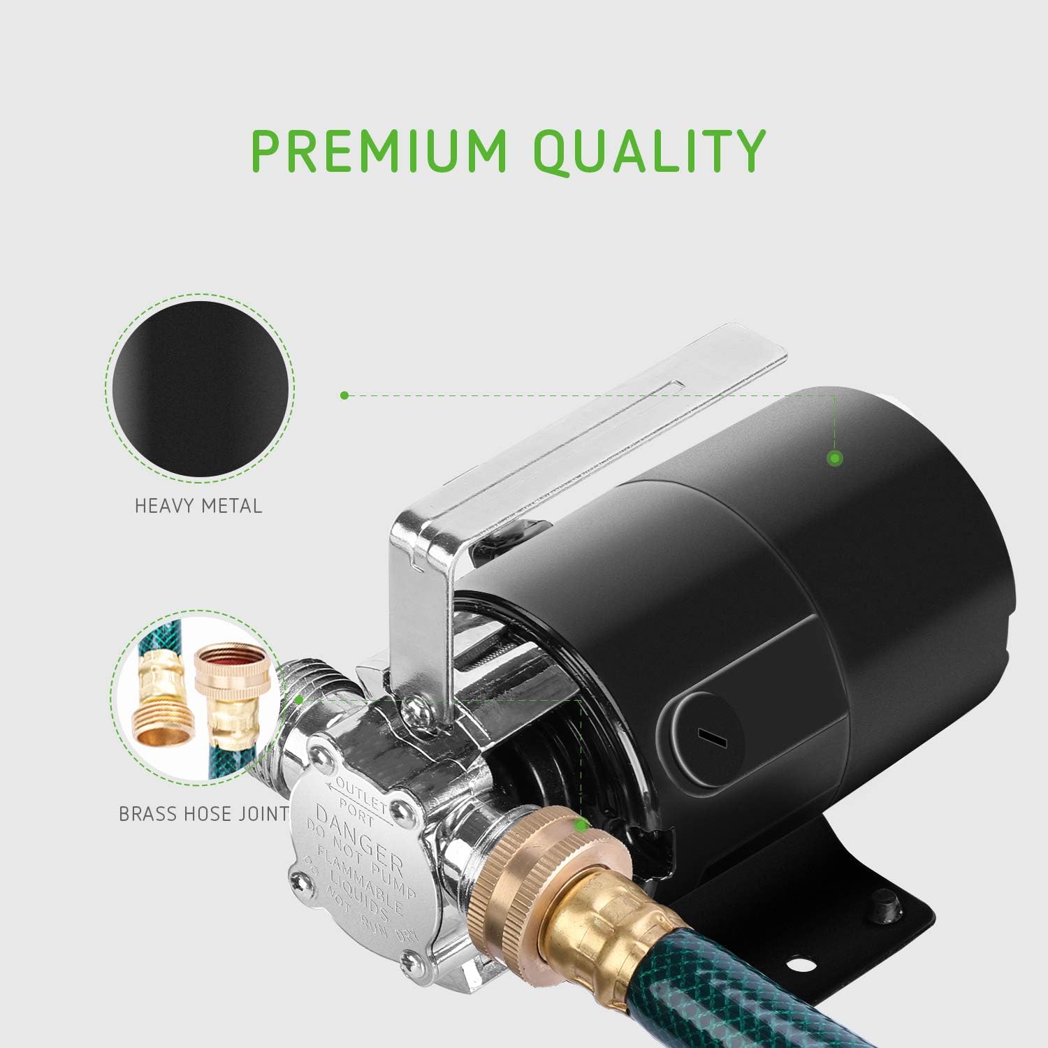 VIVOSUN 330 GPH Water Transfer Utility Pump 115V 1/10HP with Water Hose Kit, Impeller and Gasket: Automotive