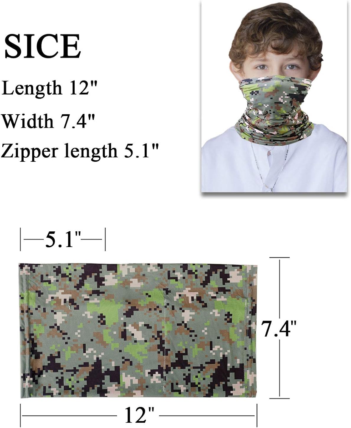 Kids Neck Gaiter Balaclava With Filters For Boys, Half Face Protective Bandana Masks, Toddler Reusable Infinity Scarf, Gifts For Boys, Childrens Headwear For Hikin, Fishing, Softball: Clothing