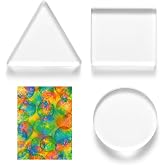 Ripeng 3 Pack Monoprinting Print Plates 3 Inch Small Gel Printing Plates Reusable Circle Triangle Square Printmaking Supplies for Art for Card Making Scrapbooking Arts and Crafts