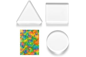 Ripeng 3 Pack Monoprinting Print Plates 3 Inch Small Gel Printing Plates Reusable Circle Triangle Square Printmaking Supplies for Art for Card Making Scrapbooking Arts and Crafts