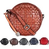 VILENCA HOLLAND Genuine Leather Round Crossbody Bags For Women, Sling Bag For Women Crossbody Purse Trendy Casual