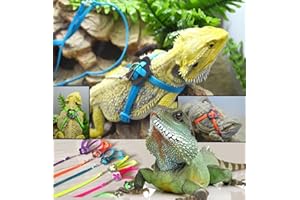 Generic Adjustable Reptile Lizard Harness Leash Adjustable Multicolor Light Soft Fashion Blue Practical and Attractive