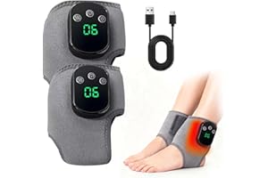 Foot Massager, Wireless 3-in-1 Foot Revive Massager with 3 Vibration Modes & 5 Heat Levels, Portable Heated Ankle Wrap for Bo