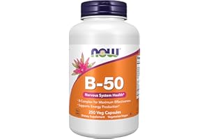 NOW FOODS NOW Supplements, Vitamin B-50, Energy Production*, Nervous System Health*, 250 Veg Capsules