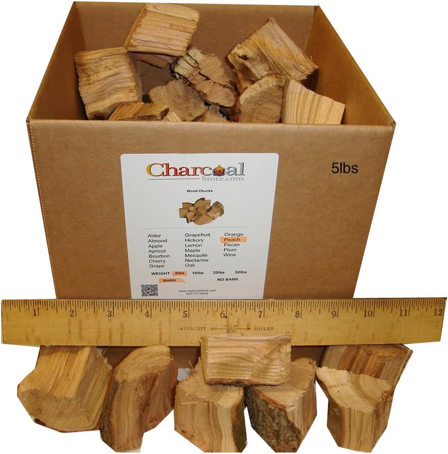 CharcoalStore Peach Wood Smoking Chunks (5 pounds) Amazon.co.uk