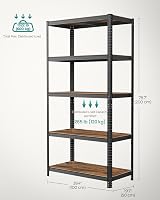 SONGMICS Shelving Unit 50 x 100 x 200 cm 875 kg Rustic Brown Black GLR050B11 view 7