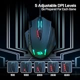 Redragon M908 Impact MMO Mouse 12400 DPI 18 Programmable Buttons RGB view 3