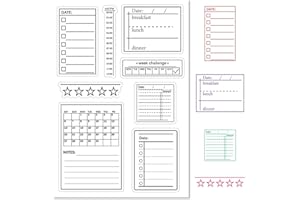 CRASPIRE Calendar Planner Label Stencils Clear Rubber Stamp Vintage Frame Transparent Silicone Seals Stamp for Journaling Card Making DIY Scrapbooking Handmade Photo Album Notebook Decor