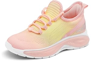 RUNSIDE Girls Lightweight Sneakers Kids Lace-up Tennis Running Shoes, Breathable Walking Shoes for Toddler/Little Kid/Big Kid