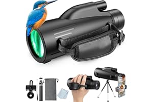 DOKEAL 80X100 HD Monocular Telescope, Monoculars for Adults High Powered with Smartphone Holder & Tripod, BAK-4 Prism and Compact Monocular for Bird Watching, Hiking, Camping, Travel