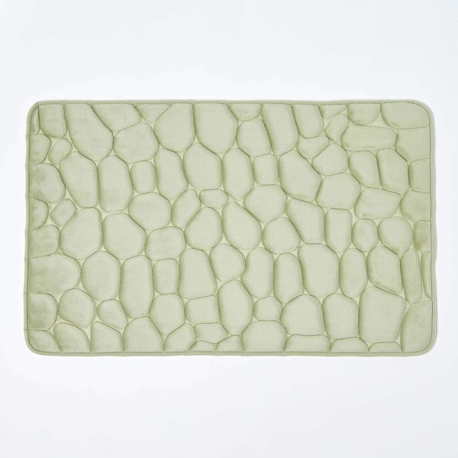 HOMESCAPES Memory Foam Sage Green Bath Mat Non Slip Full Size 50 x 80