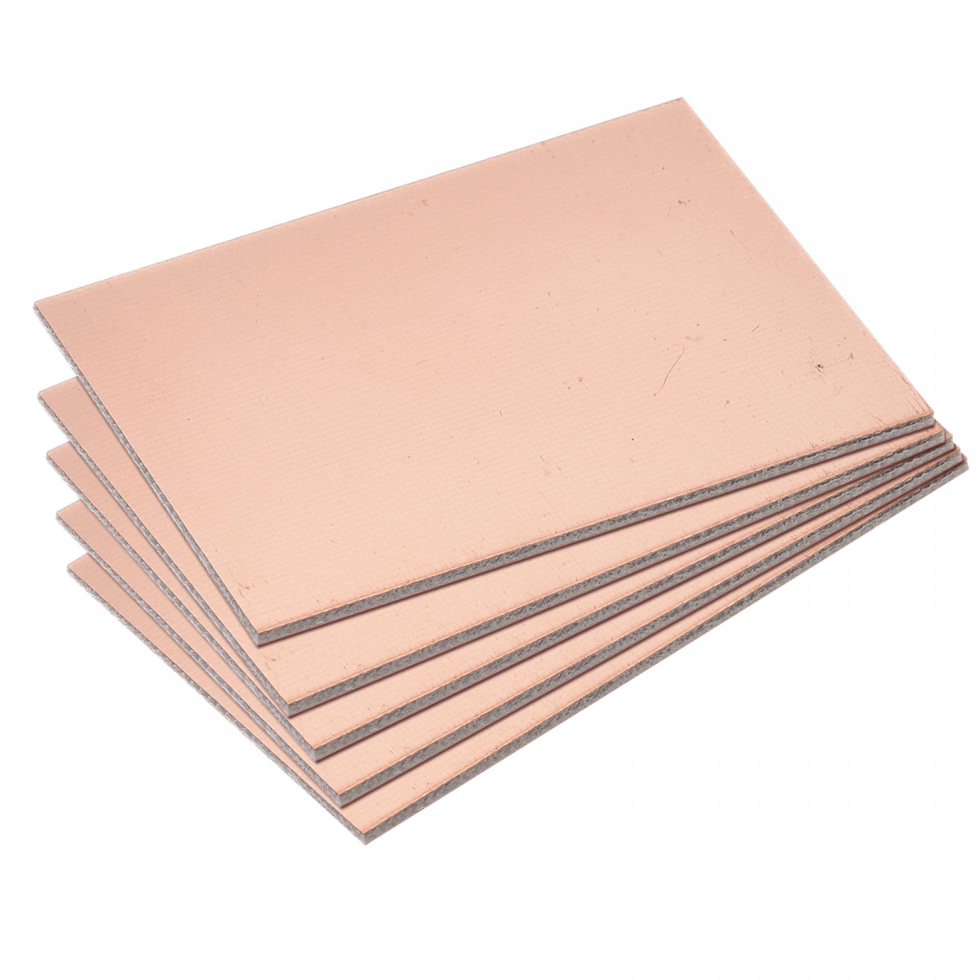 sourcing map PCB Copper Clad Board Laminate 70mm x 50mm x 1.5mm FR4 Glass Fiber Double-Sided for Circuit Projects, Pack of 10