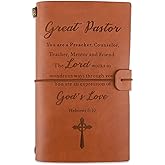 JOYKWE Pastor Engraved Leather Journal - Hebrew 6:10, Pastor Prsesnt for Men, Pastor Appreciation Gifts, Christmas Gifts for Pastor BirthdayThank You Journal