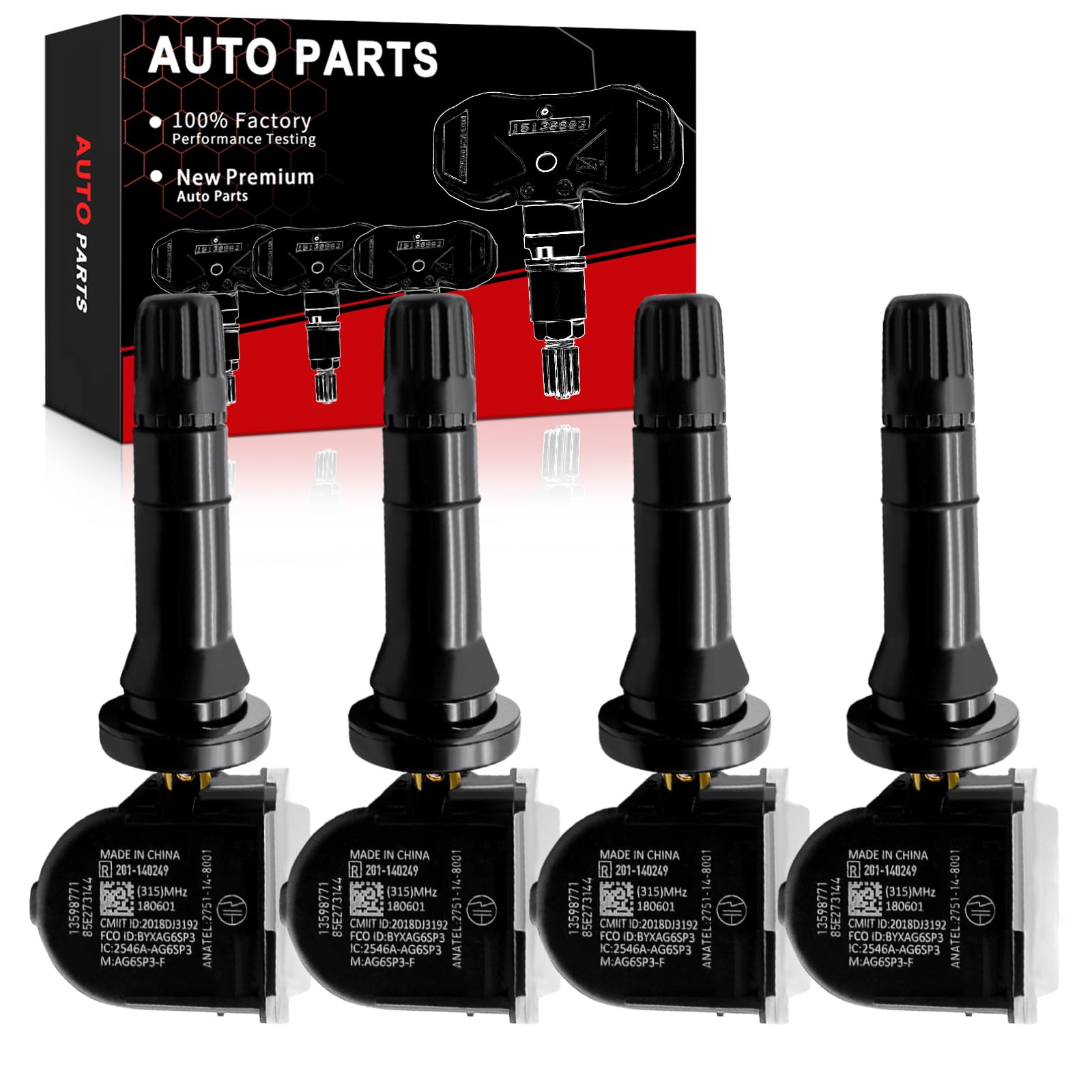 Photo 1 of AOTPAT Pre-Programmed TPMS Sensor 315Mhz Fits for:-Chevy Tahoe 2007-2020, Impala 2006-2020, Express 1500 2008-2014, Express 2500 3500 2008-2022, Suburban 2015-2020, OE#13598771 13586335(4Pcs)