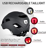 Tadpole Bike Helmet Adjustable USB LED Light Matte Black view 2